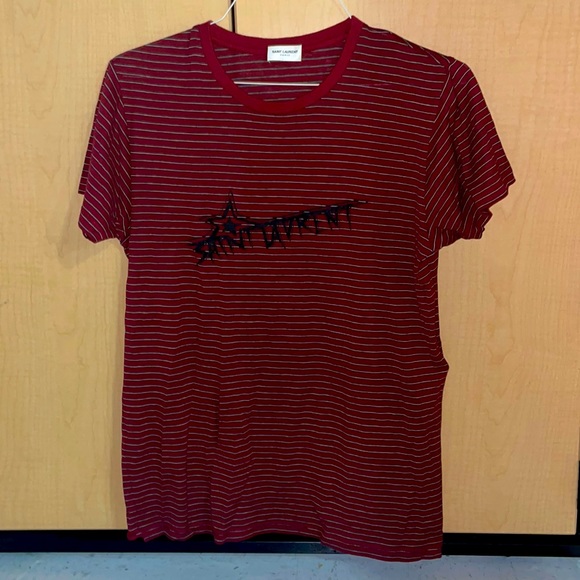 Short Sleeve Ysl Mens Top Yves Saint Laurent T Shirt Size M
